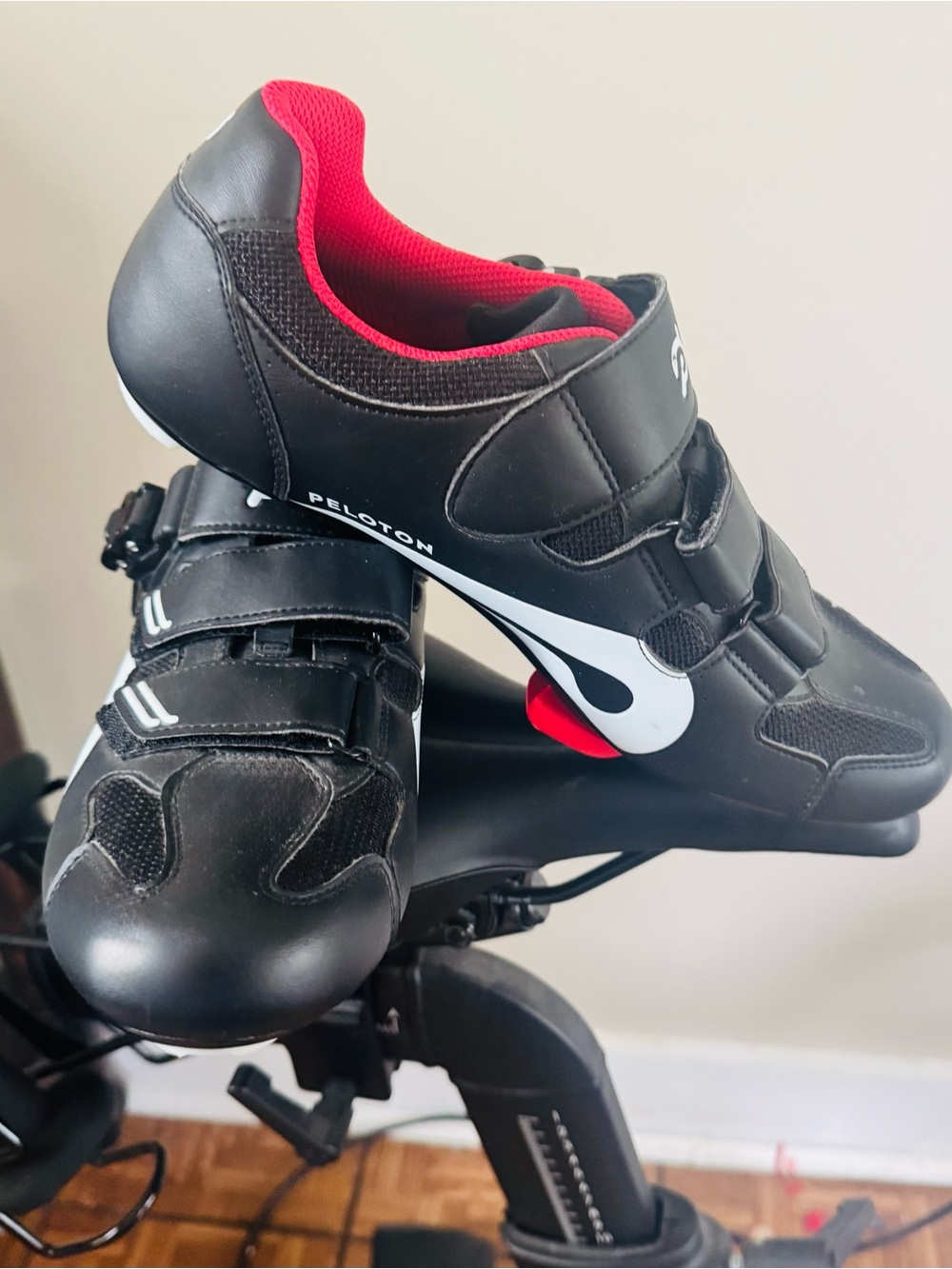 Peloton Men’s Black and Red Cycling Shoes 43